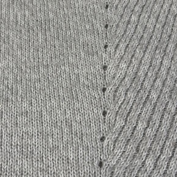 Sonoma Life + Style Grey Cable Knit Sweater Size L V-Neck Pullover Tunic Length - Picture 4 of 8